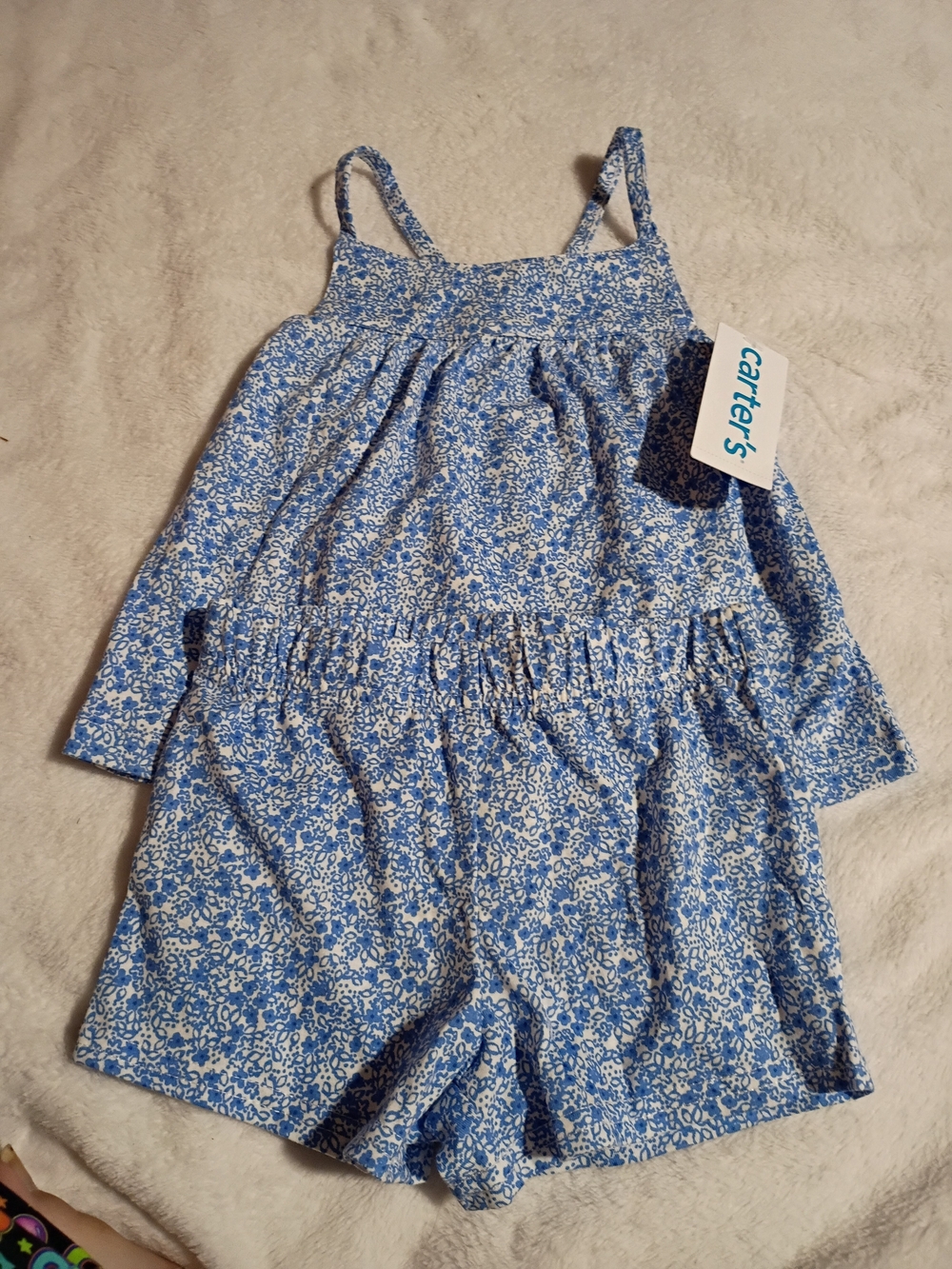 Carter's Blue Floral Girls' Romper